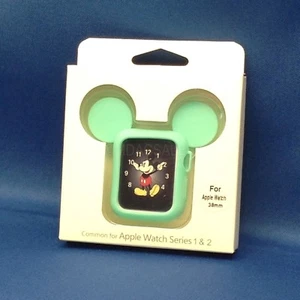 NEUF ! BOITIER OREILLES SOURIS SILICONE POUR APPLE WATCH SÉRIE 1, 2, 38mm, VERT - Photo 1 sur 1