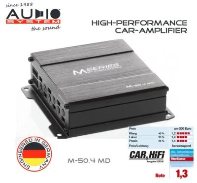 Audio System M-50.4 MD 4-Kanal Digital Mikro Verstärker 400 Watt RMS Endstufe  - Bild 1 von 4