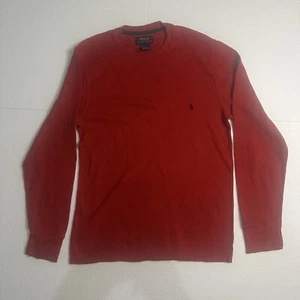 Polo Ralph Lauren Jumper Mens Size M Red Cotton Crewneck Pony Logo Adults - Picture 1 of 5
