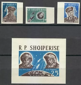 Albania 1963 MNH Mi 731-733 Block 18 Sc 654-657 1st group Space flight Imperf ** - Picture 1 of 2