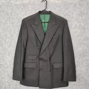 Pakeman Catto & Carter Jacket Mens 40R Grey Double Breasted Pinstripe England - Picture 1 of 12