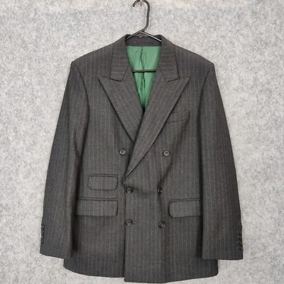 Pakeman Catto & Carter Jacket Mens 40R Grey Double Breasted Pinstripe England - Image 1 of 4
