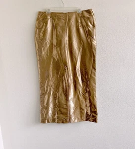 Samantha Pleet High Rise Gold Pants Size 16 NWT - Picture 1 of 7