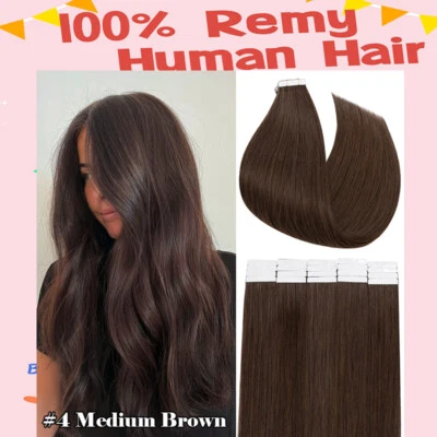 Invisible Tape Extensions 100% Remy Echthaar Tape In Remi Haarverlangerung Skin - Bild 1 von 4