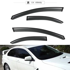 Fits 08-17 Mitsubishi Lancer EVO 10 X Window Visors Acrylic Rain Guard Deflector - Picture 1 of 12