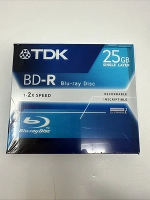 TDK BD-R Blu-ray Disc 25GB 1-2x Speed Single Layer Recordable New Sealed - Image 1 of 2