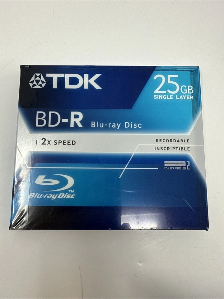 TDK BD-R Blu-ray Disc 25GB 1-2x Speed Single Layer Recordable New Sealed - Image 1 of 2
