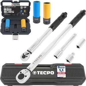 2x TECPO DREHMOMENTSCHLÜSSEL 1/2 28-210 Nm 1/4 5-25 Nm + SCHONEINSÄTZE 17mm 19mm - Bild 1 von 9