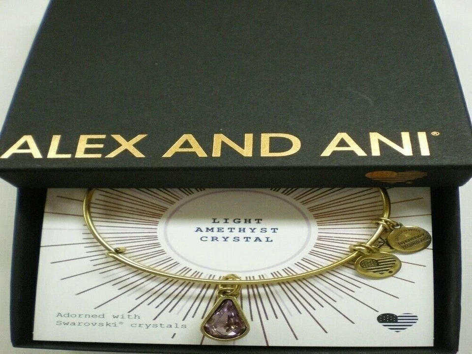 Alex and Ani June Drop Charm Bangle Bracelet Rafaelian Gold A17EB45RG