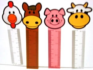 BOOKMARKS FARM  LOT OF 24 CARNIVALS, PARTY TOY, FAVOR. WITH 3 INCHES RULER - Picture 1 of 3