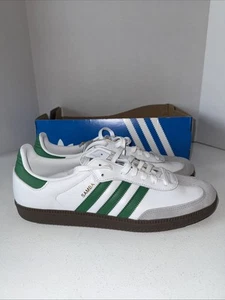 Größe 13 - adidas Originals Samba OG Herrenschuhe Cloud White Green IG1024 - Bild 1 von 11