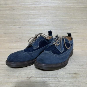 Doc Martens Shreeves Blue Suede Canvas  Wingtip Derby Shoes AW004 Men’s 9/ W10 - Picture 1 of 8