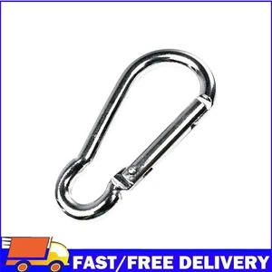 Silver Carabiner Camping Buckles Spring Lock Snap Hook Key Chain Clips - Zdjęcie 1 z 9