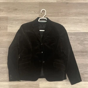 Vtg Ralph Lauren Women's Corduroy Sport Coat Blazer Jacket Black Size Large - Picture 1 of 4