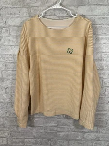 Oui mais non Yellow Striped Puzzle Piece Cotton Sweatshirt Size Large See Pics - Picture 1 of 10