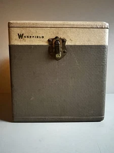 1960's WAKEFIELD  Wooden 7"/45 rpm Vinyl Record Storage Box/Case - Bild 1 von 8