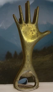 Carl Aubock Hand Bottle Opener Brass Made In Austria Austrian Bar Vintage - Picture 1 of 9