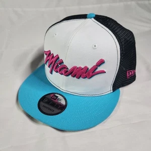 Miami Heat 9 Fifty Miami City Series Hat Mesh Snap Back Vice Edition NWT - Picture 1 of 10