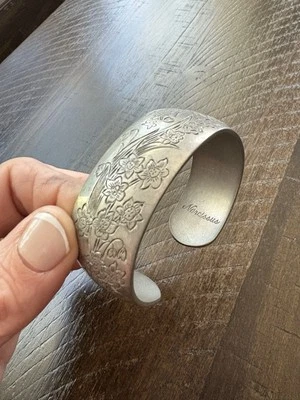 Kirk Pewter Vintage Cuff Bracelet Marked 900-9 September Flower-Aster - Image 1 of 4