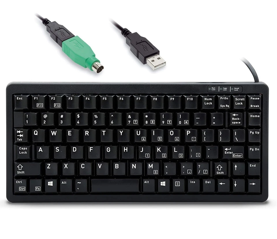 Cherry Keyboards 11" ULTRASLIM KBD,US,86,BLACK POS KEY,USB & PS/2,MECH KEYSWT - Image 1 of 1