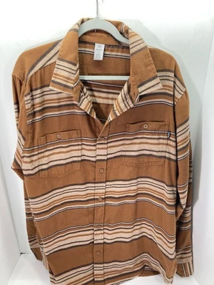 Hurley Flannel Shirt Mens XL Brown Long Sleeve Ultra Soft Brushed Button Up - Image 1 of 4