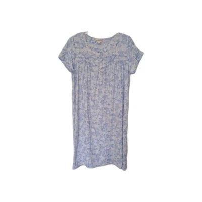 Camisón Laura Ashley Mujer M Azul Floral Toile Camisa para Dormir Vestido Usado en Excelente Condición Foto 1 de 4