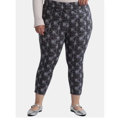 Legging capri Terra & Sky para mujer talla grande Shibori gris hollín talla 4X (28W-30W) Foto 1 de 4