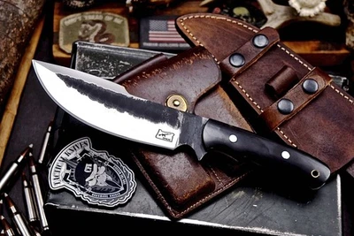 CFK IPAK Handmade D2 Custom AMERICAN BISON HORN Hunting Skinning Camping Knife - Image 1 of 4