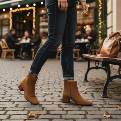 Franco Sarto Clásico Mujer CUERO Botas Botines Chocolate Marrón Leche Talla 9.5 M Foto 1 de 4