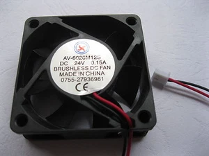 1 pcs Brushless DC Cooling Fan 7 Blade 24V 60x60x20mm 6020S Sleeve Bearing 2Wire - Picture 1 of 2