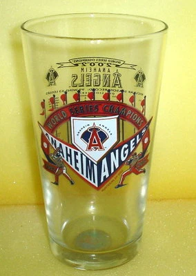LA LOS ANGELES ANGELS ANAHEIM ANGELS 2002 WORLD SERIES CHAMPS PINT GLASS RARE - Image 1 of 2