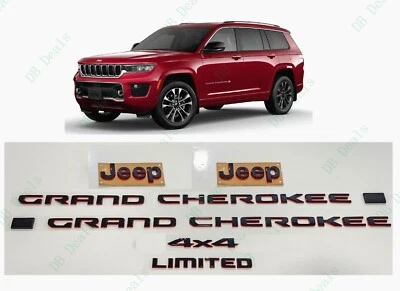 Puerta trasera delantera negra roja 4x4 emblema limitado 2022+ Jeep Grand Cherokee 2 filas WK Foto 1 de 4