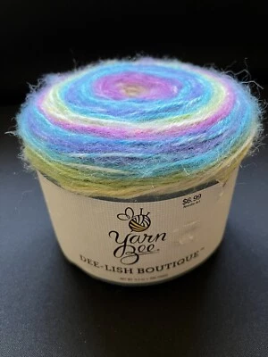 Yarn Bee DEE-LISH BOUTIQUE Yarn PINWHEEL COOKIE #35 Yellow Green Blue Purple - Image 1 of 4