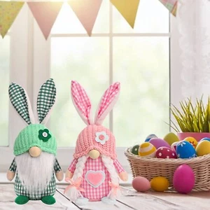 Easter Decorations Indoor Tabletop Plush Gnomes Gift 2 Pieces - Picture 1 of 12