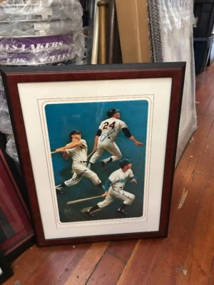 Autographed Mickey Mantle Willie Mays Duke Snider 16x20 By Rudy Garcia JSA Auth. - Image 1 of 4