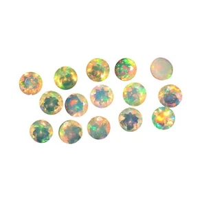 10 Pc Natural Ethopian Welo Fire Opal 2mm Round Shape Faceted Cut Loose Gemstone - Picture 1 of 9