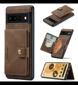 For Google Pixel 5A Case 2in1 Leather Wallet Card Slot Holder Back Cover Brown - Picture 1 of 1