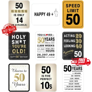 WERNNSAI 50th Birthday Party Decorations For Men/Women- 9PCS Wall Signs Happy 50 - Picture 1 of 8