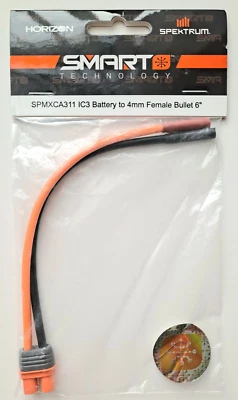 Spektrum 6" IC3 Battery to 4mm Female Bullet SPMXCA311 - Image 1 of 2