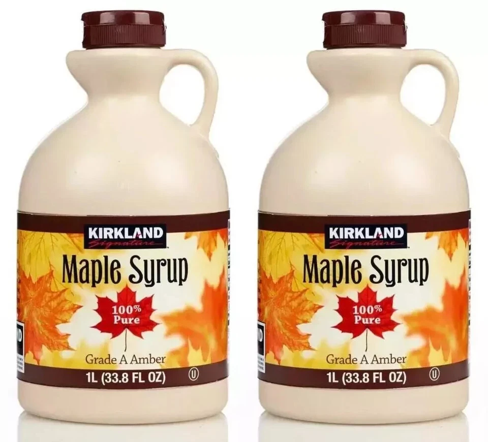 Kirkland Canadian Maple Syrup - 100% Pure Grade A Amber, Rich Taste, 1 Litre X 2 - Image 1 of 3