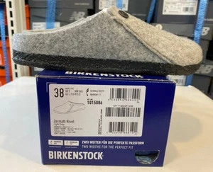 BIRKENSTOCK Zermatt Rivet Light Gray Women's Slide Narrow Fit [EU:38] 1015086 - Picture 1 of 7