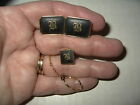 Vintage AMITA Japanese Goldtone Black Old English Initial B Cufflinks & Tie Pin