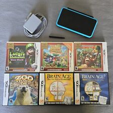 Nintendo 2DS XL Black & Turquoise Console System 7 Game Bundle Fast Shipping!