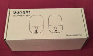Suright LED Night Light, 2 Pack Type-C Rechargeable Motion Sensor Light, 3 Modes - Picture 1 of 3