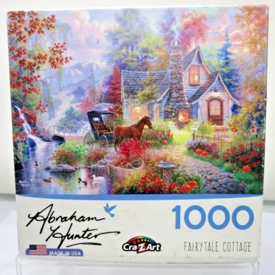 Abraham Hunter Fairytale Cottage Crazart Puzzle 1000PCS Cottage Horse Jigsaw New - Image 1 of 4