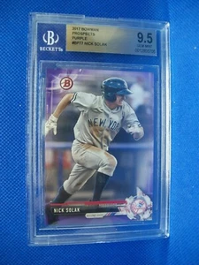 NICK SOLAK 2017 Bowman Prospects Purple #77 BGS GEM MINT 9.5 RC Yankees /250 - Picture 1 of 1
