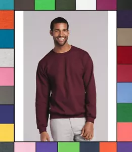 Gildan Mens Plain Solid Heavy Blend Cotton Crewneck Sweatshirt S-5XL G180 - Picture 1 of 15