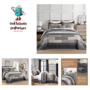120"x120" Oversized King Bedspread - 100% Cotton Lightweight Quilted Bedsprea... - Picture 1 of 8