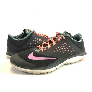 NIKE FS Lite Run 2 Athletic Shoes Women's US Size 8 - Black Pink Teal 704881-014 - Picture 1 of 10
