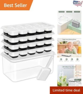 Juego de bandejas para cubitos de hielo con tapas y almacenamiento apilable para una congelación eficiente Foto 1 de 4
